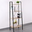 Wandrek met 4 lagen - houten planken met zwart metalen frame