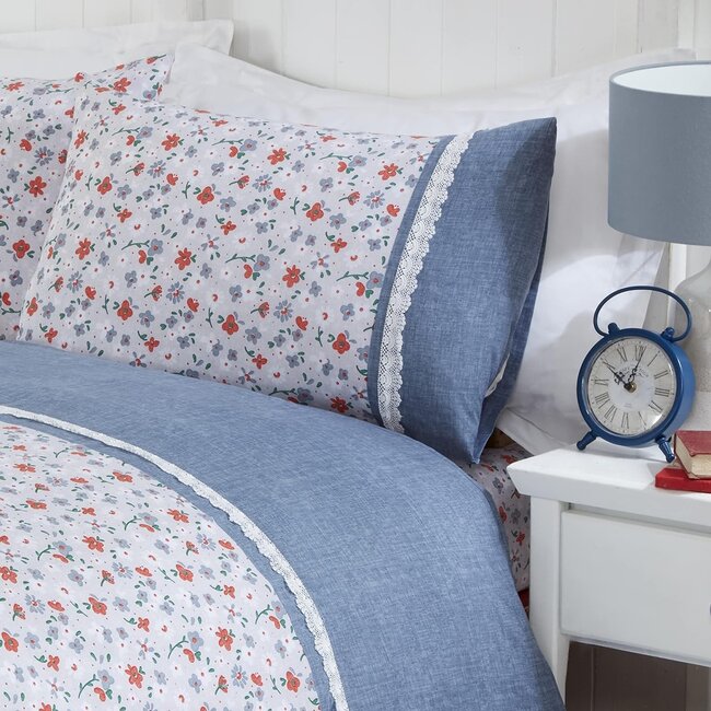 Polykatoen dekbedovertrek Penelope - blauw