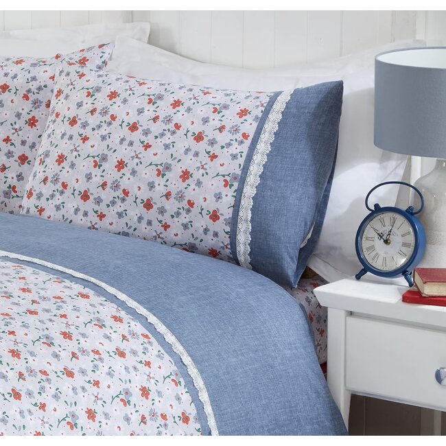 Polykatoen dekbedovertrek Penelope - blauw