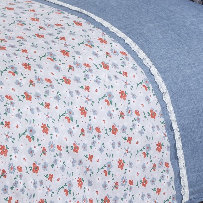 Polykatoen dekbedovertrek Penelope - blauw