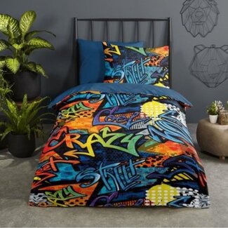 Pure Microvezel dekbedovertrek Graffiti - eenpersoons