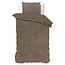 Teddy dekbedovertrek Rib fleece - taupe - onderkant microvezel