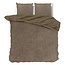 Teddy dekbedovertrek Rib fleece - taupe - onderkant microvezel