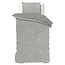 Teddy dekbedovertrek rib fleece - grijs - onderkant microvezel