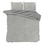 Teddy dekbedovertrek rib fleece - grijs - onderkant microvezel