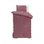 Teddy dekbedovertrek Rib fleece  - oudroze - onderkant microvezel