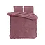 Teddy dekbedovertrek Rib fleece  - oudroze - onderkant microvezel