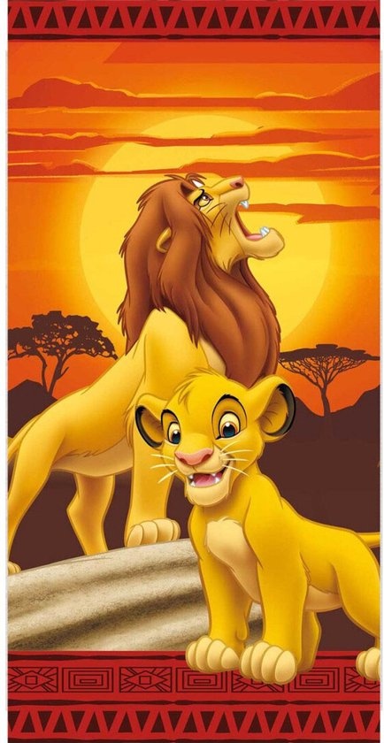 Lion King strandlaken Mufasa & Simba - katoen - 70x140 cm