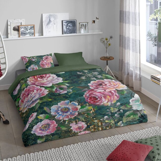 Katoen dekbedovertrek Fleur