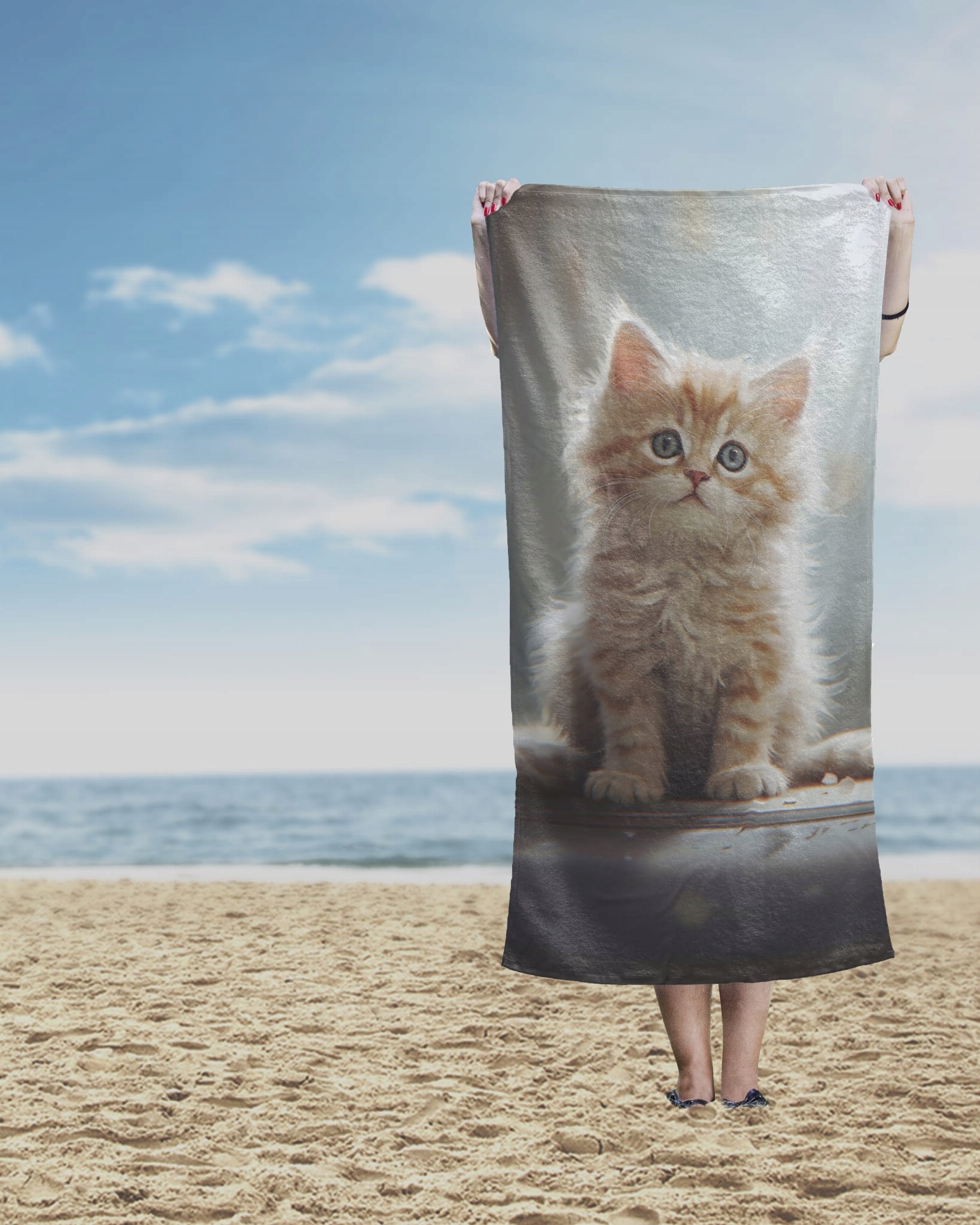 Strandlaken Kitten - katoen - 70x140 cm