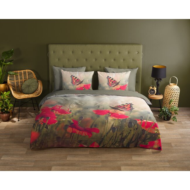 Katoen dekbedovertrek Poppies