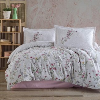 .Decoware® Dekbedovertrek Novara bloemen - katoen