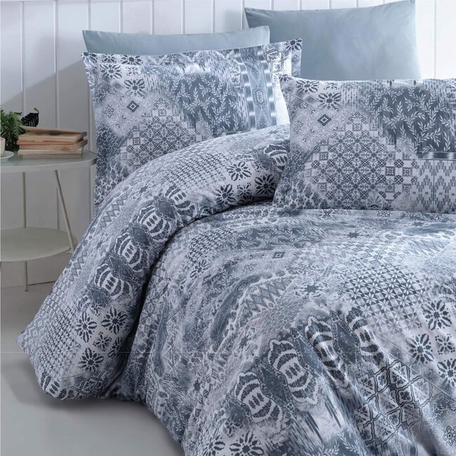 Katoen dekbedovertrek Pava - blauw