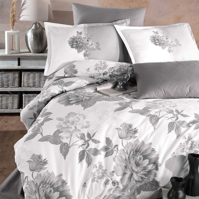 Katoen dekbedovertrek Rohan - grijs