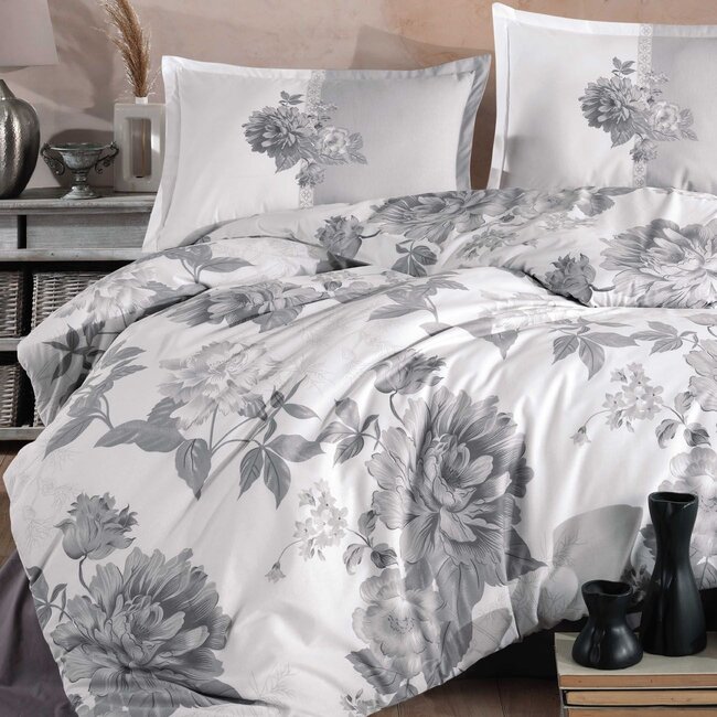 Katoen dekbedovertrek Rohan - grijs