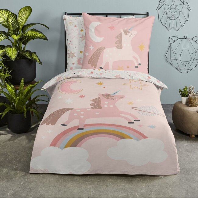 Kinderdekbedovertrek Unicorn  - microvezel - 140x220 + 60x70 cm