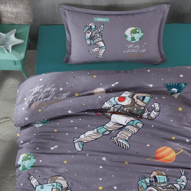 Katoen kinderdekbedovertrek Space - 140x220  + 60x70 cm