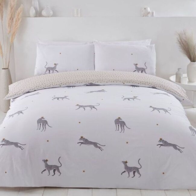 Polykatoen dekbedovertrek Leopard - Lits-jumeaux (230x220 + 2st 50x75cm)