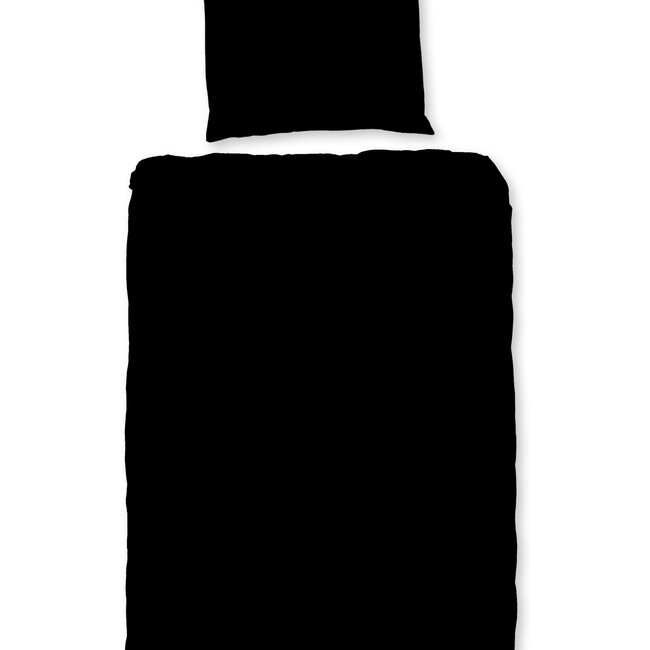 Uni dekbedovertrek zwart - katoen