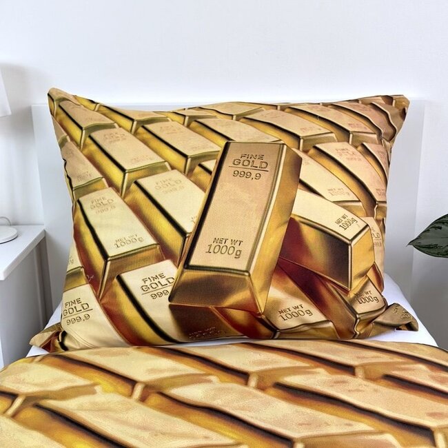 Microvezel dekbedovertrek goudstaven - 140x200 + 70x90 cm