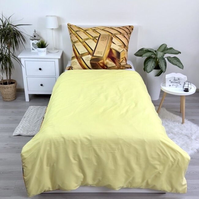 Microvezel dekbedovertrek goudstaven - 140x200 + 70x90 cm