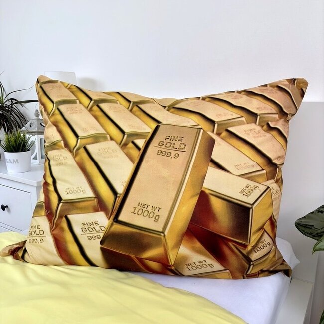 Microvezel dekbedovertrek goudstaven - 140x200 + 70x90 cm