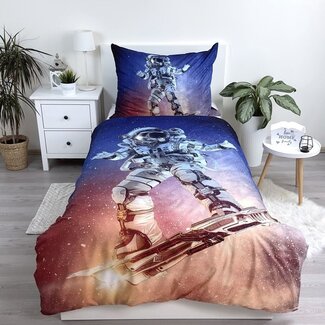 Sweet Home Microvezel dekbedovertrek Astronaut op spaceboard - eenpersoons