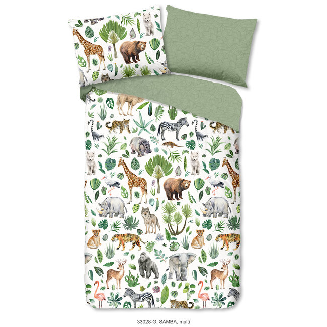 Ledikant dekbedovertrek Samba jungle - katoen - 100x135 + 40x60 cm