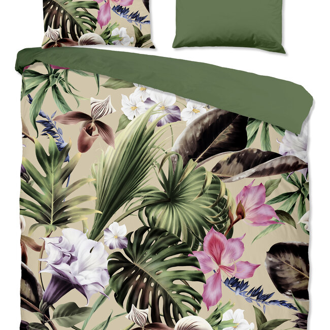 Katoen dekbedovertrek Irze planten