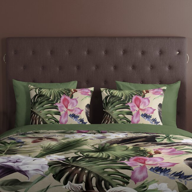 Katoen dekbedovertrek Irze planten