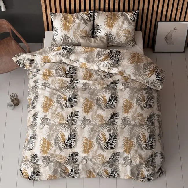 Polykatoen dekbedovertrek Feather District Zand - polykatoen