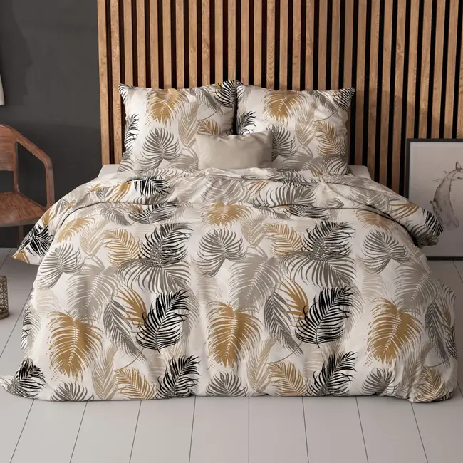 Polykatoen dekbedovertrek Feather District Zand - polykatoen