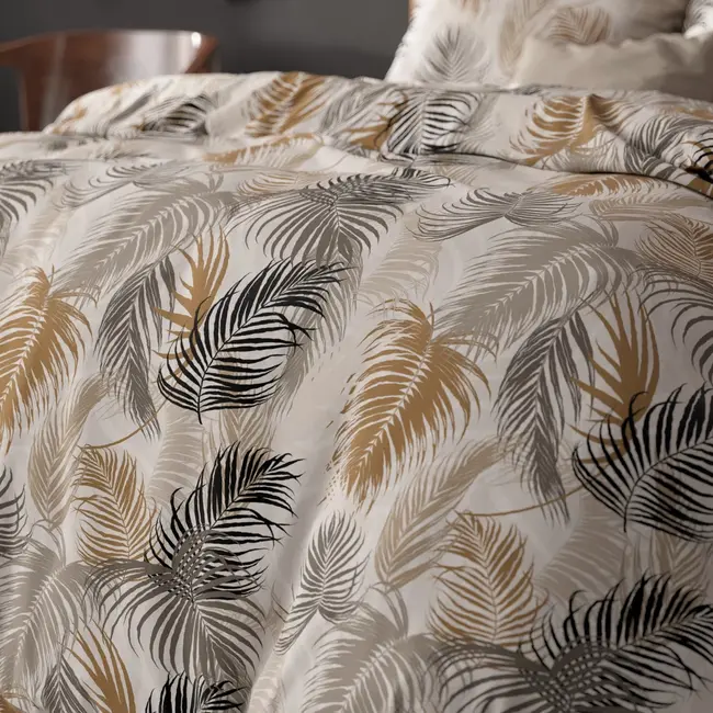 Polykatoen dekbedovertrek Feather District Zand - polykatoen