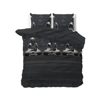 Sleeptime Polykatoen dekbedovertrek Buddha Antraciet - 1-persoons (140x220 + 60x70cm)