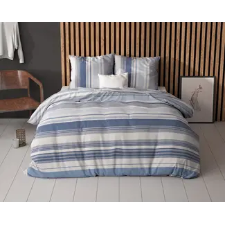 Sleeptime Polykatoen dekbedovertrek Stripy blauw