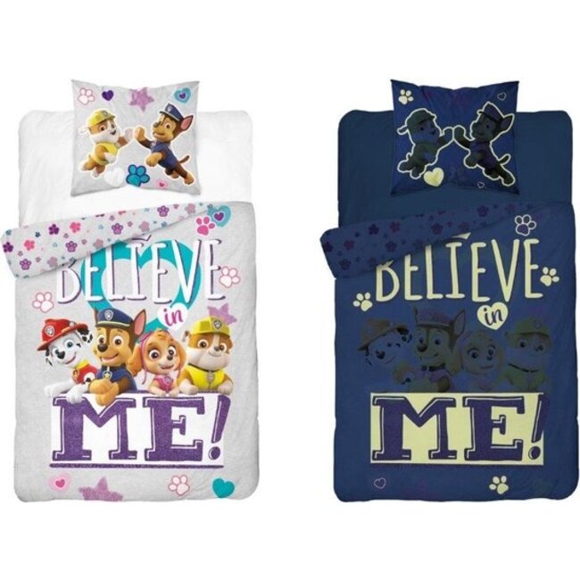 Glow in the dark dekbedovertrek Paw Patrol - Believe in me - katoen - 140x200 + 70x80 cm