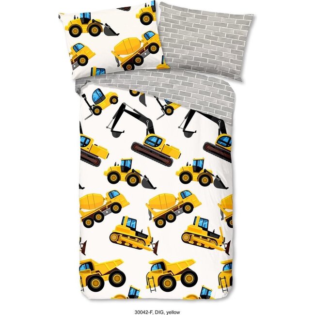Flanel  kinderdekbedovertrek Diggers - 140x220 + 60x70 cm