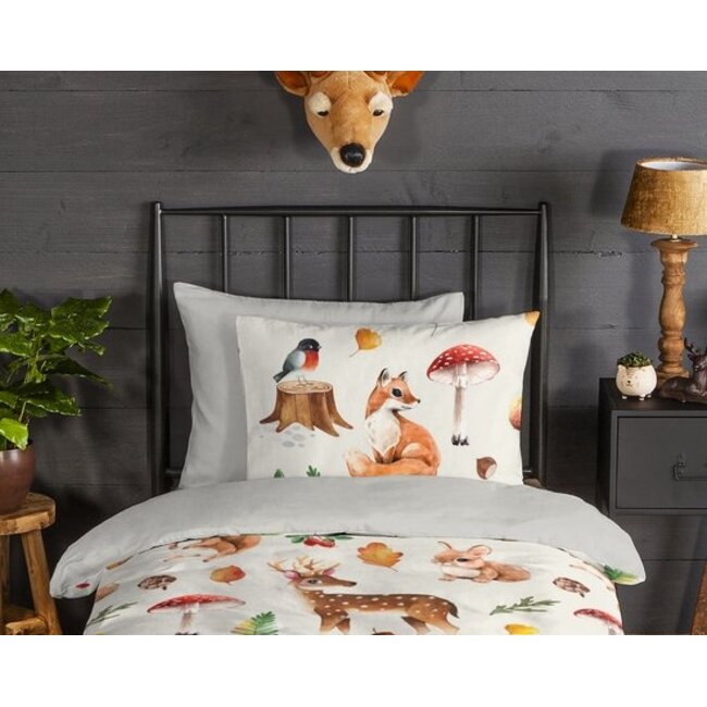 Flanel kinderdekbedovertrek Autumn - 140x220 + 60x70 cm