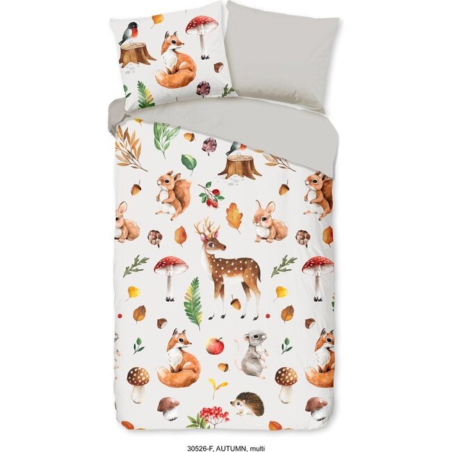 Flanel kinderdekbedovertrek Autumn - 140x220 + 60x70 cm