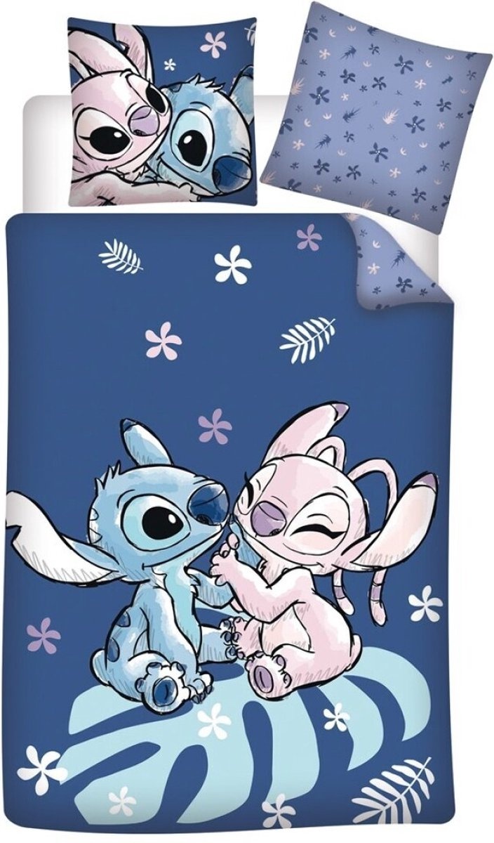 Dekbedovertrek Lilo & Stitch - Friends - polykatoen - 140x200 + 65x65 cm