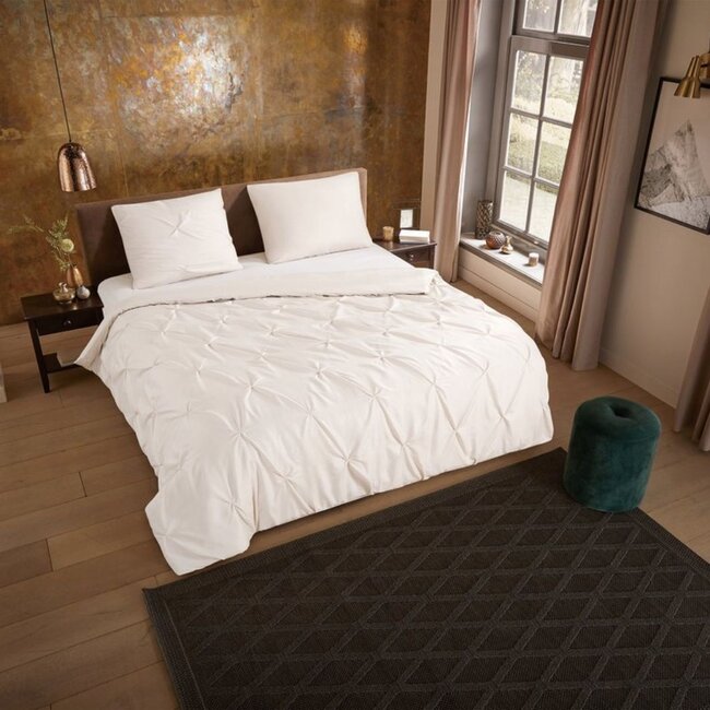 Microvezel dekbedovertrek Plooi - zand