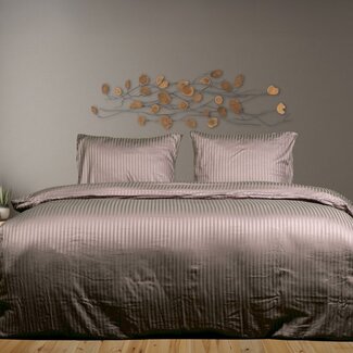.Decoware® Hotelstreep dekbedovertrek - antraciet - katoen satijn