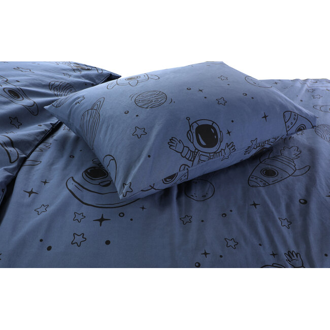 Dekbedovertrek Kosmos blauw - Katoen - 140x200 + 60x70 cm