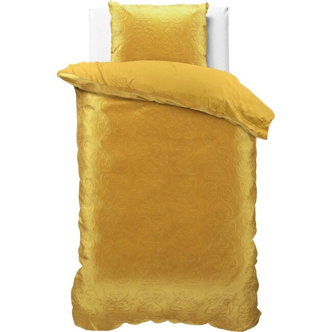Velvet dekbedovertrek Sultan - embossed - goud