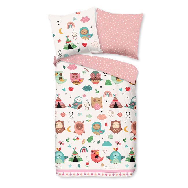 Katoen kinderdekbedovertrek Wise - 140x220 + 60x70 cm