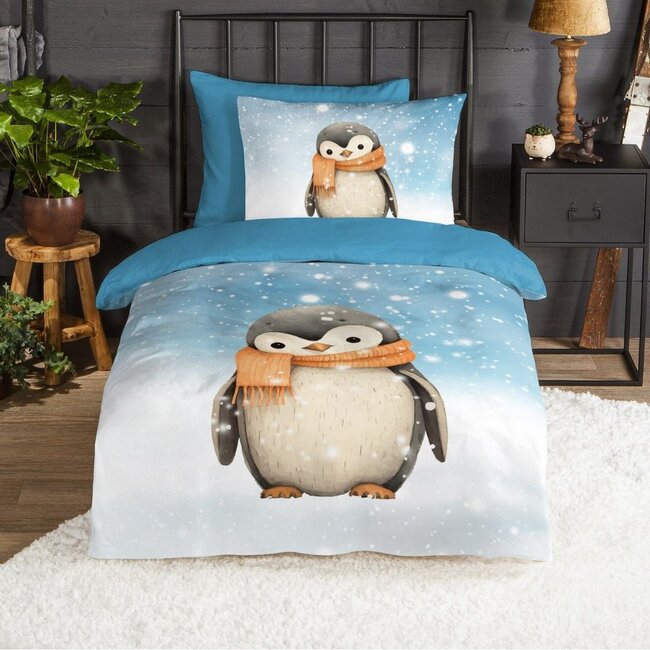 Flanel kinderdekbedovertrek Pingi - 140x220 + 60x70 cm