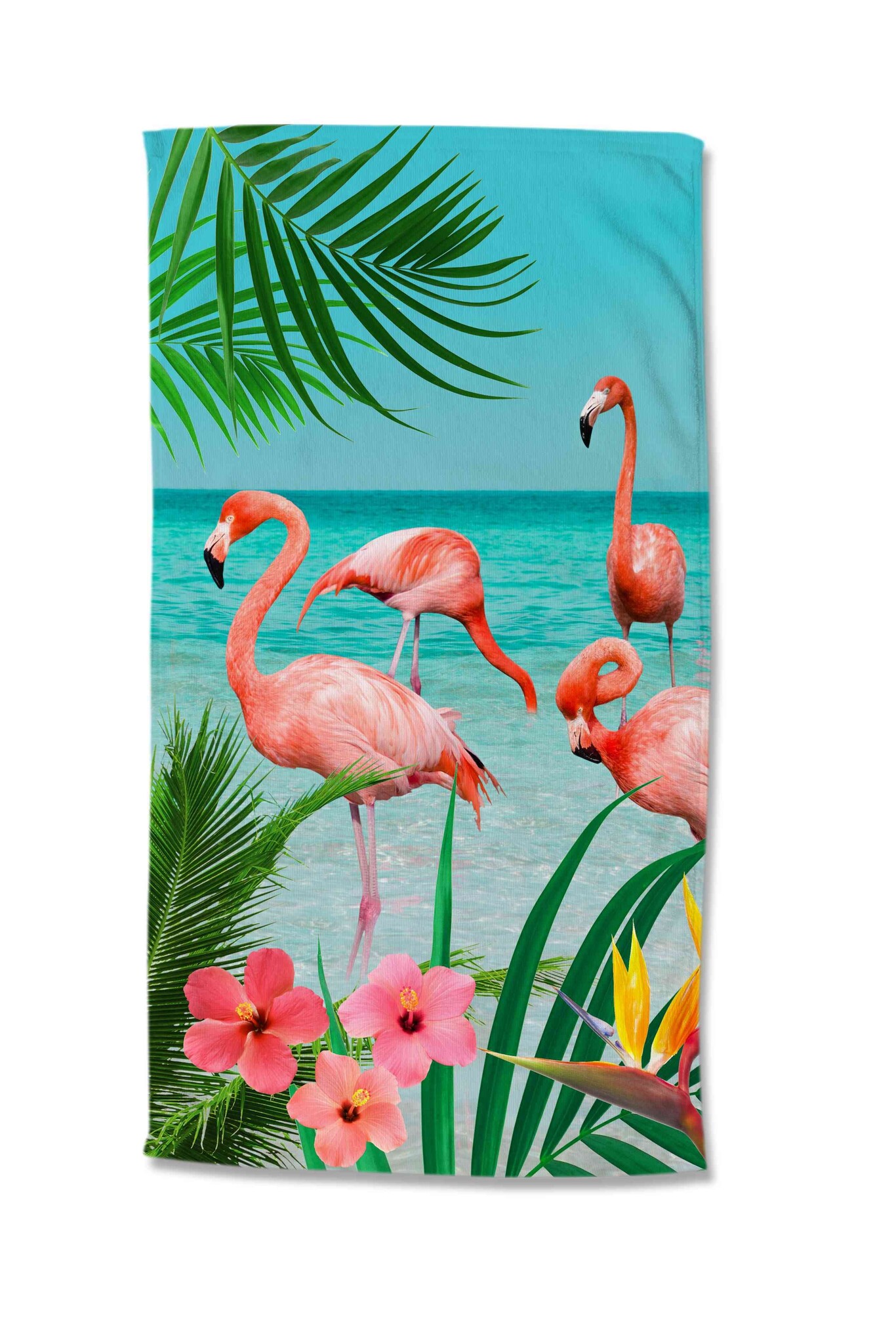 Strandlaken Flamingo beach - 100x180 cm