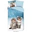 Flanel kinderdekbedovertrek kitten family - 140x220 + 60x70 cm