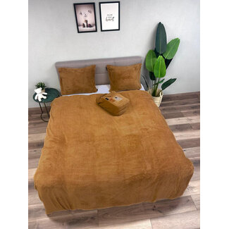 Beau Maison Teddy fleece dekbedovertrek onderkant microvezel - Caramel Latte