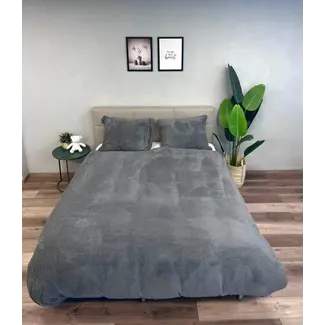 Beau Maison Teddy fleece dekbedovertrek onderkant microvezel - Grijs